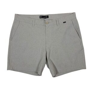 TravisMathew Gray Flat Front Stretch Golf Casual Shorts Performance Mens 36